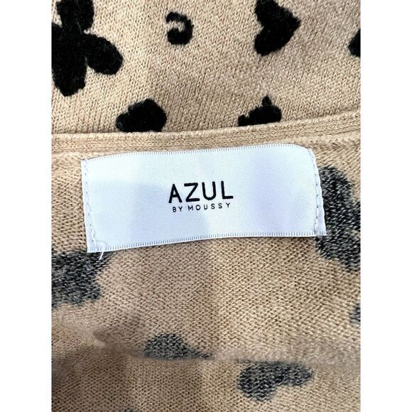 Azul by Moussy Knit Pullover Fitted Sweater in Tan Leopard Size S/M - Picture 5 of 5